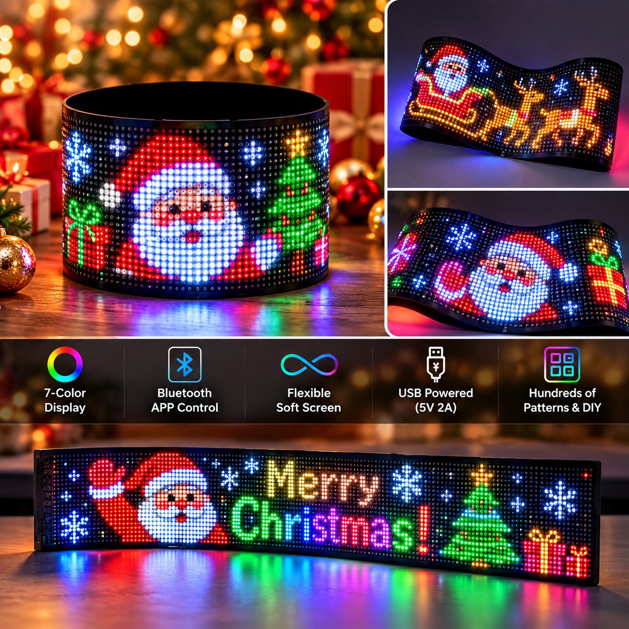 GlowPixel flexible LED display on a car rear window