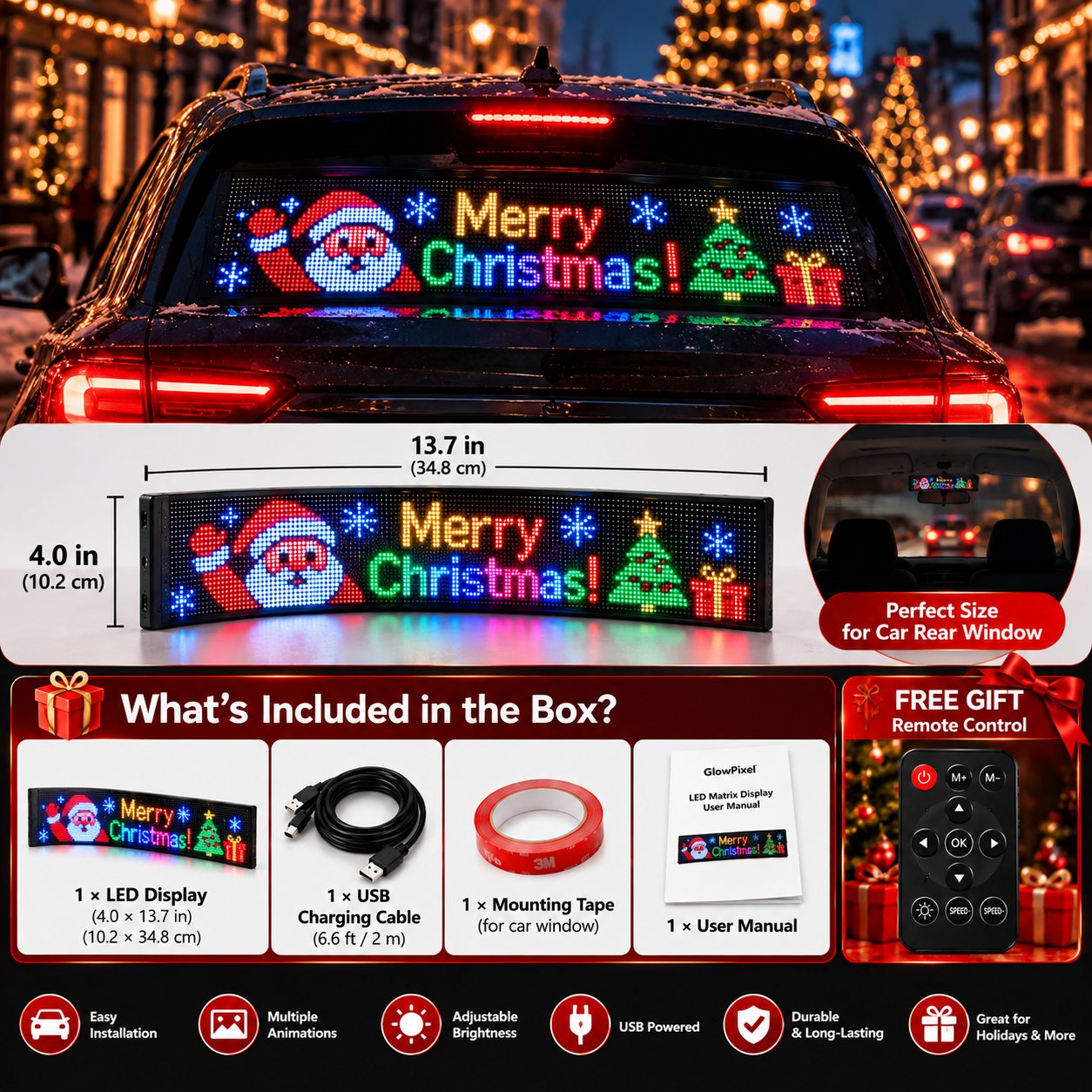 GlowPixel™ Flexible LED Display for Car Rear Window - image 2